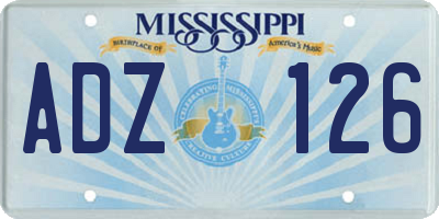 MS license plate ADZ126