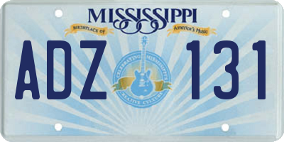 MS license plate ADZ131