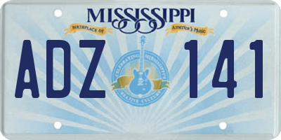 MS license plate ADZ141