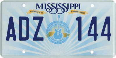 MS license plate ADZ144