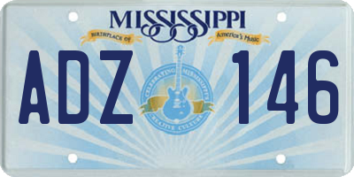 MS license plate ADZ146