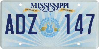 MS license plate ADZ147