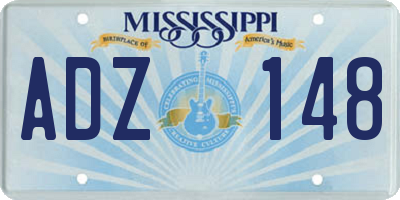 MS license plate ADZ148
