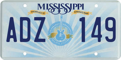 MS license plate ADZ149