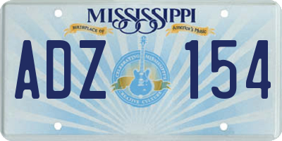 MS license plate ADZ154