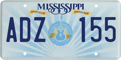 MS license plate ADZ155