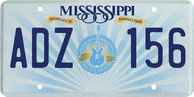MS license plate ADZ156
