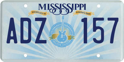 MS license plate ADZ157