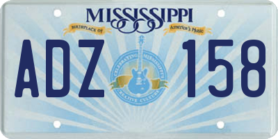 MS license plate ADZ158