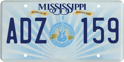 MS license plate ADZ159