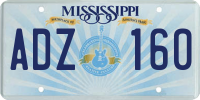 MS license plate ADZ160