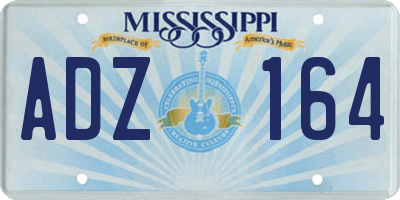 MS license plate ADZ164