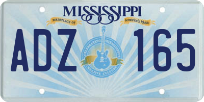MS license plate ADZ165