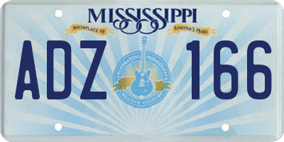 MS license plate ADZ166
