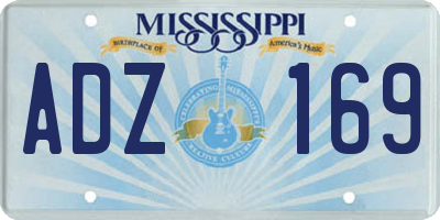 MS license plate ADZ169