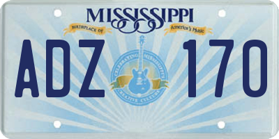 MS license plate ADZ170