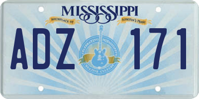 MS license plate ADZ171
