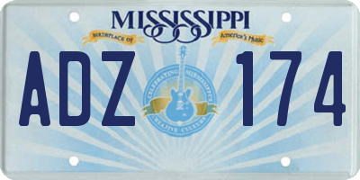 MS license plate ADZ174