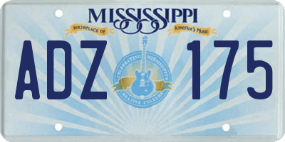 MS license plate ADZ175