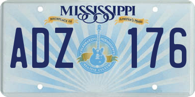 MS license plate ADZ176