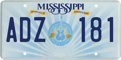 MS license plate ADZ181