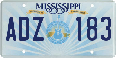 MS license plate ADZ183