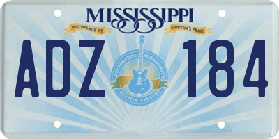 MS license plate ADZ184
