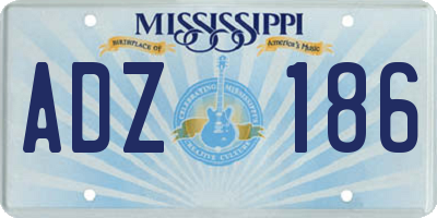MS license plate ADZ186