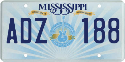 MS license plate ADZ188
