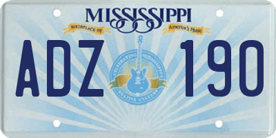 MS license plate ADZ190