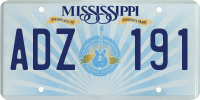 MS license plate ADZ191