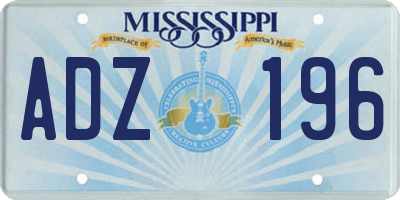MS license plate ADZ196