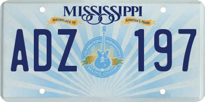 MS license plate ADZ197
