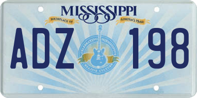 MS license plate ADZ198