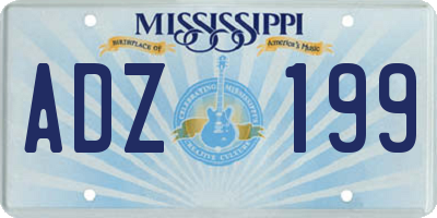 MS license plate ADZ199