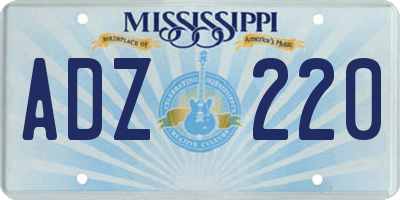 MS license plate ADZ220