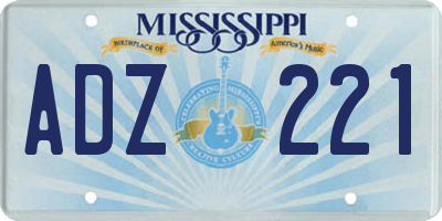 MS license plate ADZ221