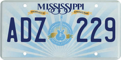 MS license plate ADZ229