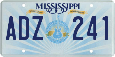 MS license plate ADZ241
