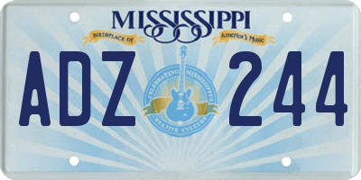 MS license plate ADZ244