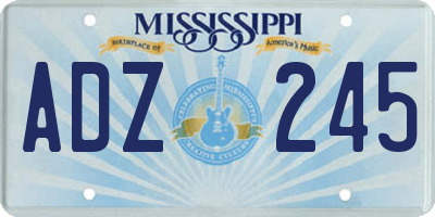 MS license plate ADZ245