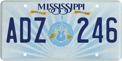 MS license plate ADZ246