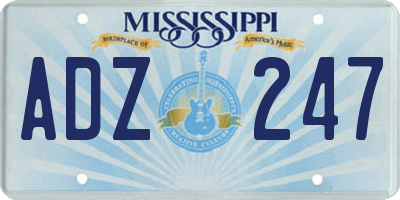 MS license plate ADZ247