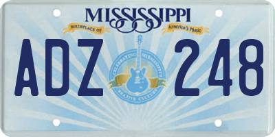 MS license plate ADZ248