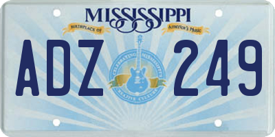 MS license plate ADZ249