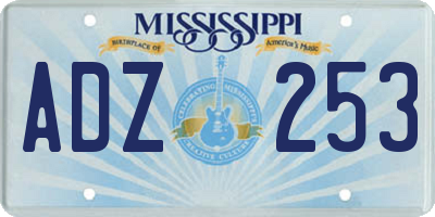 MS license plate ADZ253