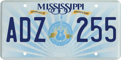 MS license plate ADZ255