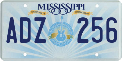 MS license plate ADZ256