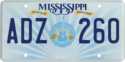 MS license plate ADZ260