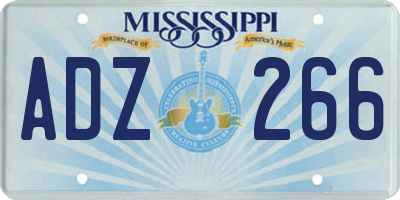 MS license plate ADZ266
